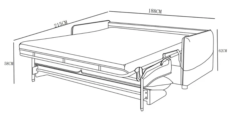 Canapé convertible clic-clac avec coffre convertible en tissu anti tache, 188x98xH100CM - MARKO