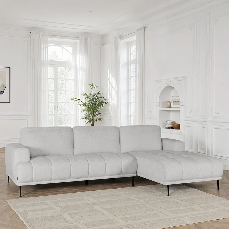 Canapé d'angle en tissu anti tache, 285x160xH88CM - STELLA