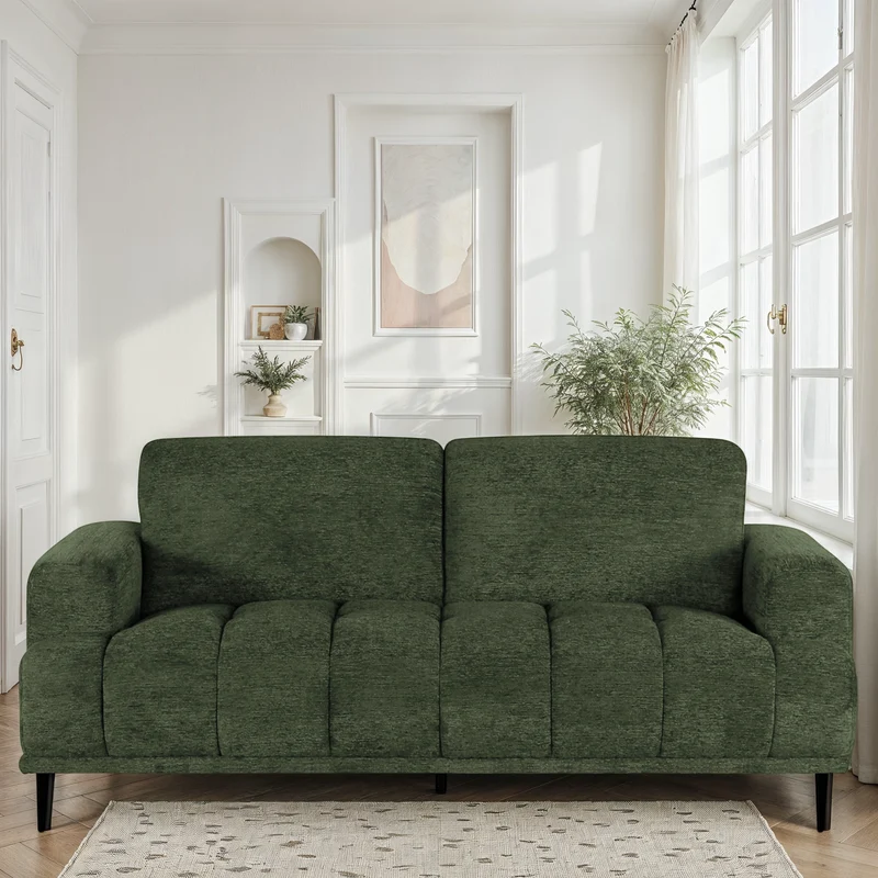 Canapé 3 places en tissu anti tache, 205x88xH88CM - STELLA