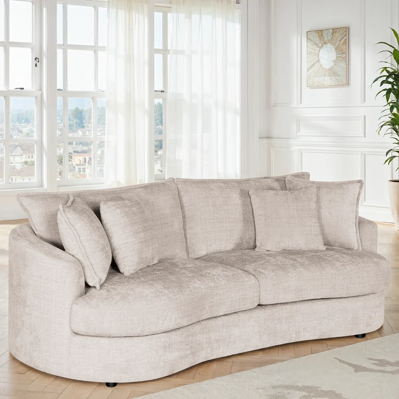 Canapé d'angle en tissu anti tache, 229x104xH87CM - VERONA