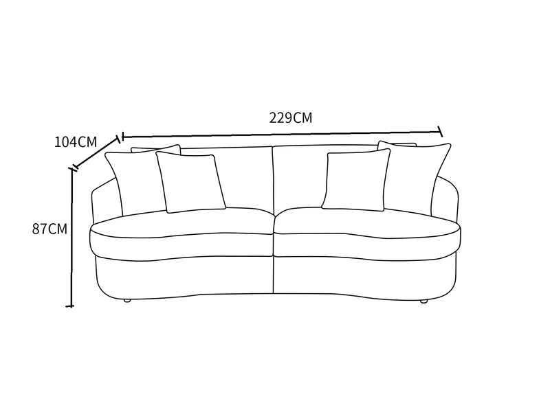 Canapé d'angle en tissu anti tache, 229x104xH87CM - VERONA