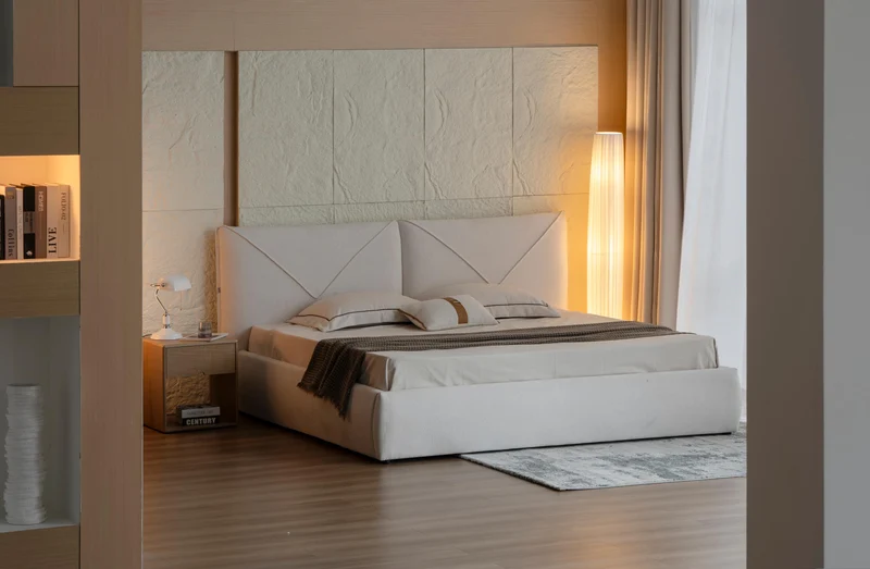 Lit en tissu avec sommier KuBo