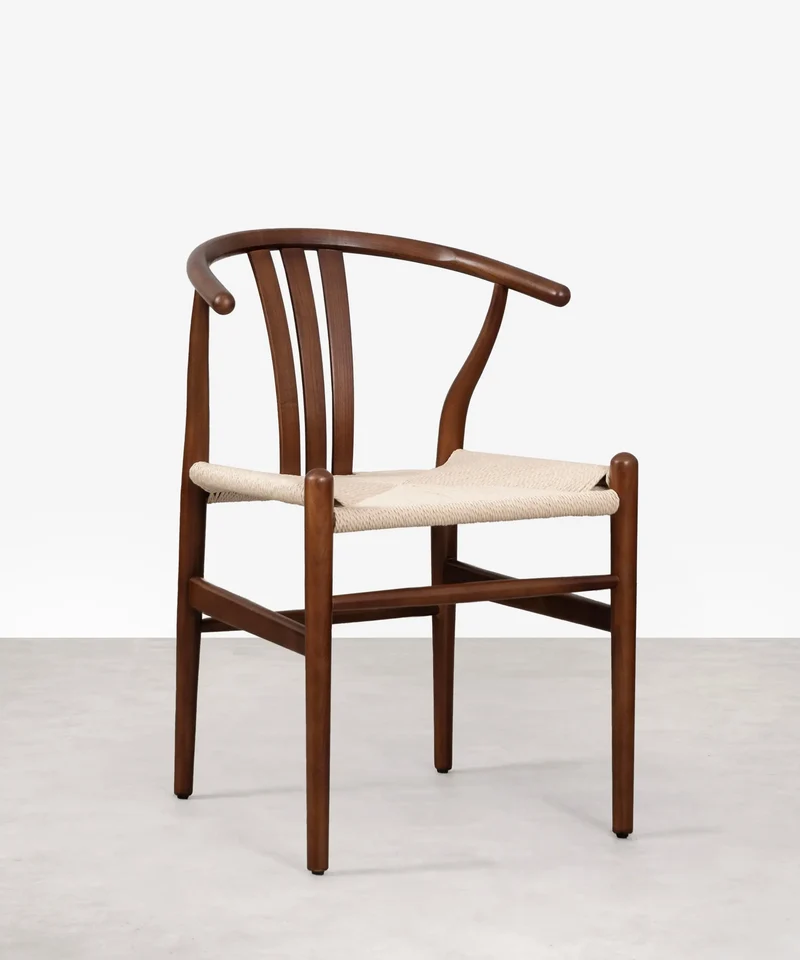 Silla de Comedor en Madera y Cuerda Trenzada Leena