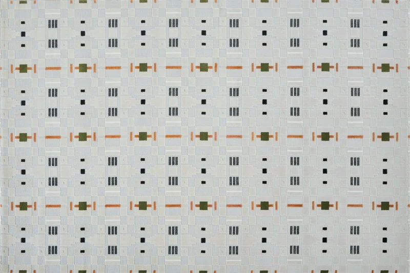 Tapis écru à motifs géométriques verts et orange 160 x 230 cm LOANE