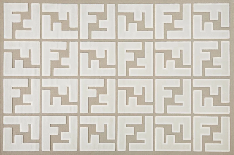 Tapis beige foncé à lettres beiges 160 x 230 cm KEZIA