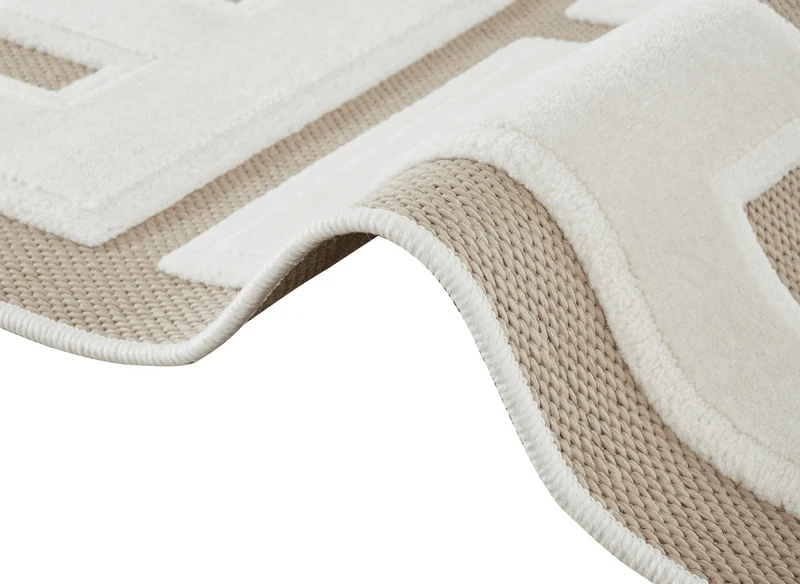 Tapis beige foncé à lettres beiges 160 x 230 cm KEZIA