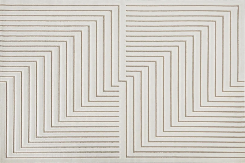Tapis blanc écru à motifs chevrons 160 x 230 cm AMELIO