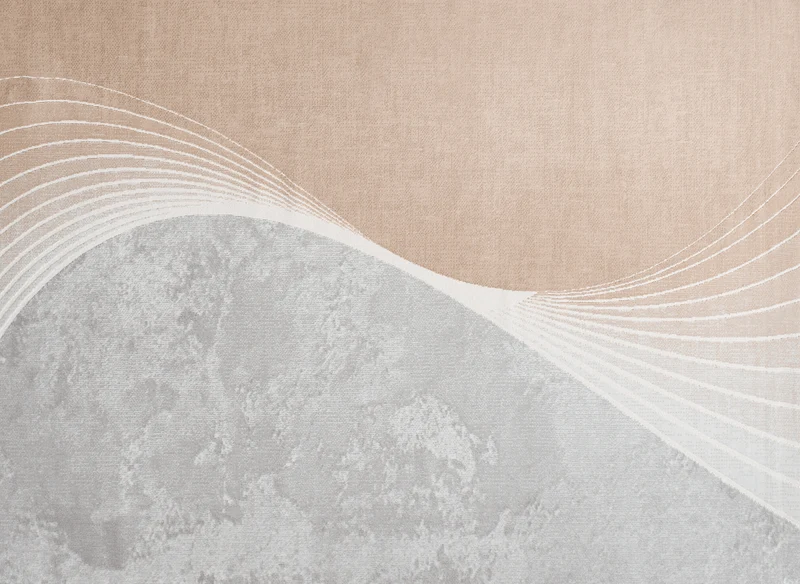 Tapis beige et gris à motifs blancs 200 x 290 cm PORTO