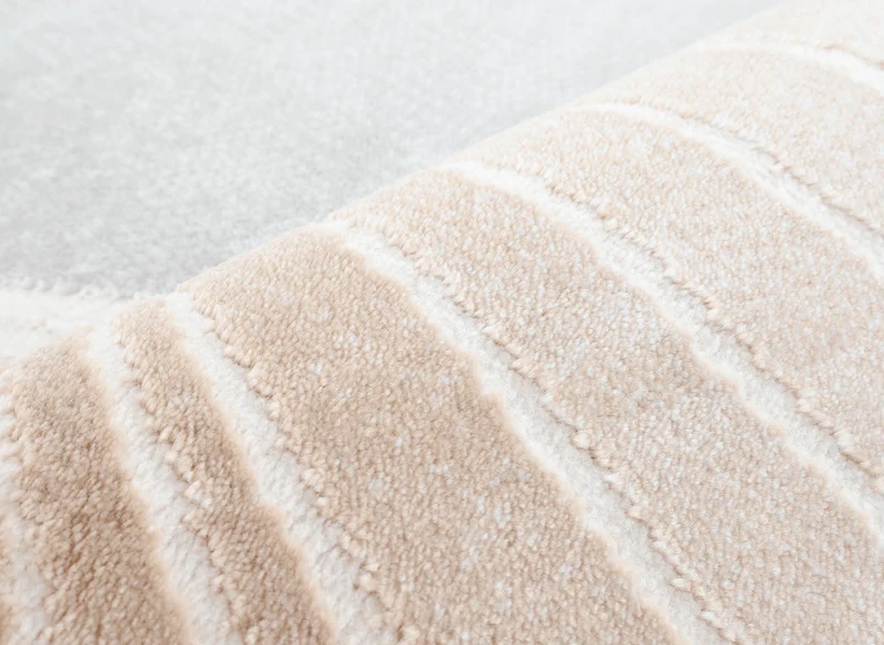 Tapis beige et gris à motifs blancs 200 x 290 cm PORTO