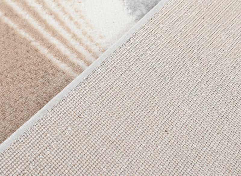 Tapis beige et gris à motifs blancs 200 x 290 cm PORTO