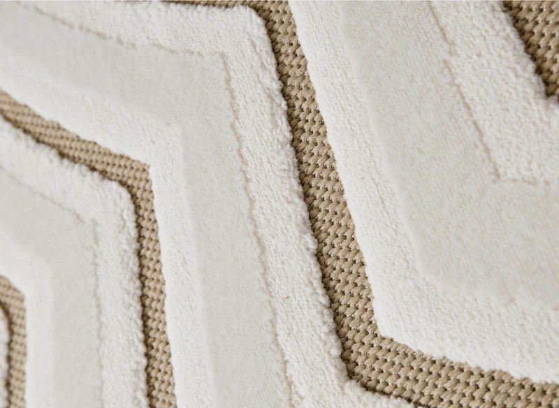 Tapis blanc écru à motifs circulaires beiges 160 x 230 cm ALEO