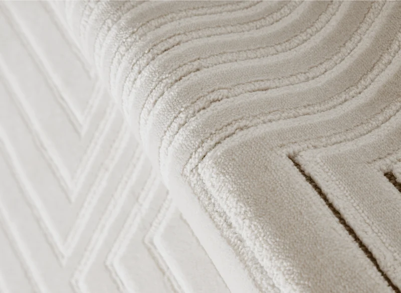 Tapis blanc écru à motifs chevrons 160 x 230 cm AMONA