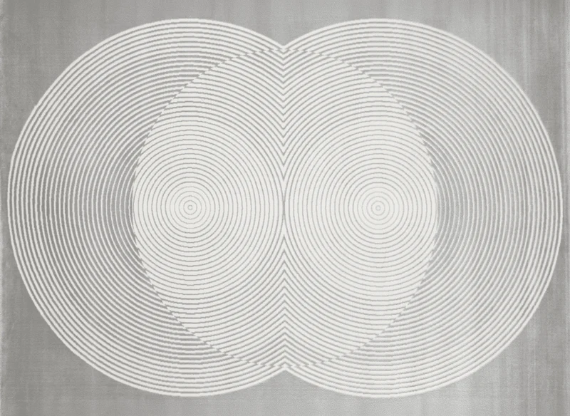 Tapis gris à motifs ronds 160 x 230 cm UTAH