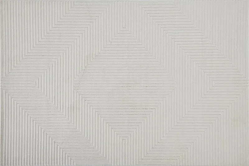 Tapis blanc écru à losanges beiges 160 x 230 cm ROUBY