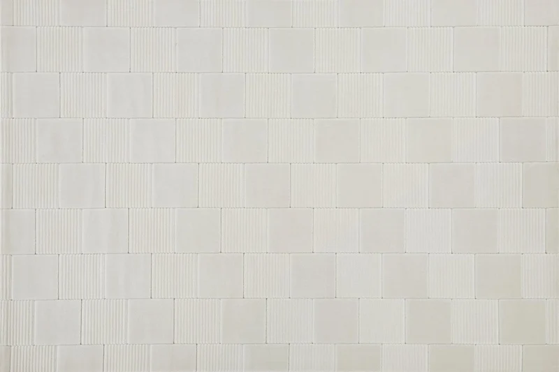 Tapis blanc écru à carreaux texturés 200 x 290 cm KARLINE