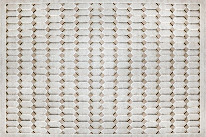 Tapis beige à motifs hexagonal 200 x 290 cm KELVYN