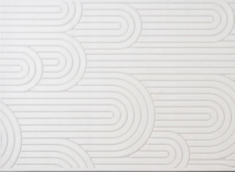 Tapis blanc écru à relief géométriques 192 x 290 cm AFINA