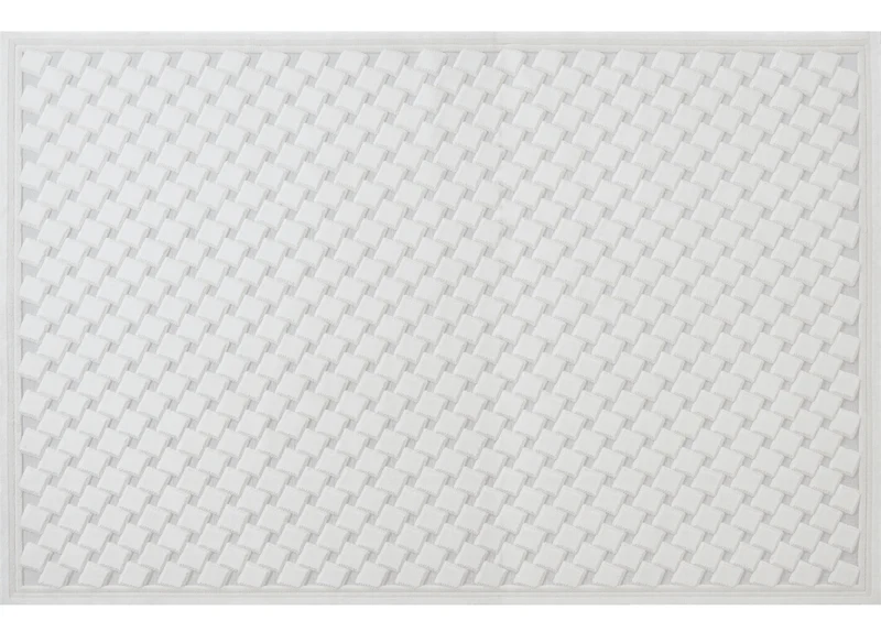 Tapis blanc écru à formes carrées 192 x 290 cm LERIS