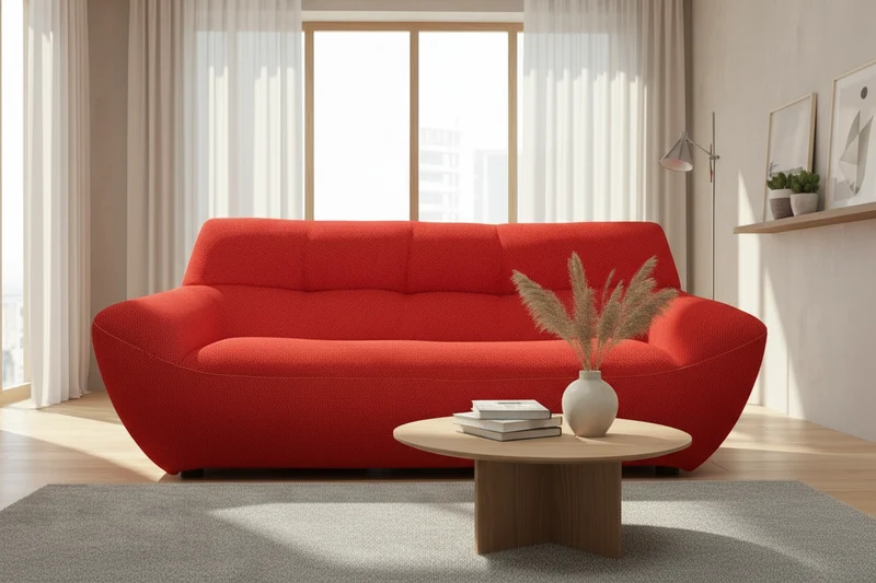 Canapé droit rouge en tissu - Albatros - Aerre Italia