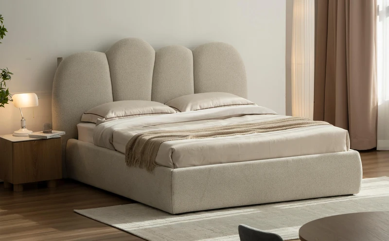 Lit en tissu avec sommier Urban