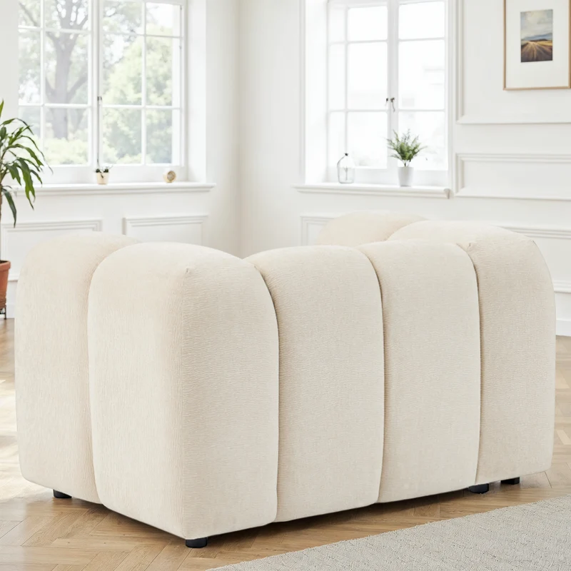 Canapé 3 places / fauteuil en tissu anti tache - BIANCA