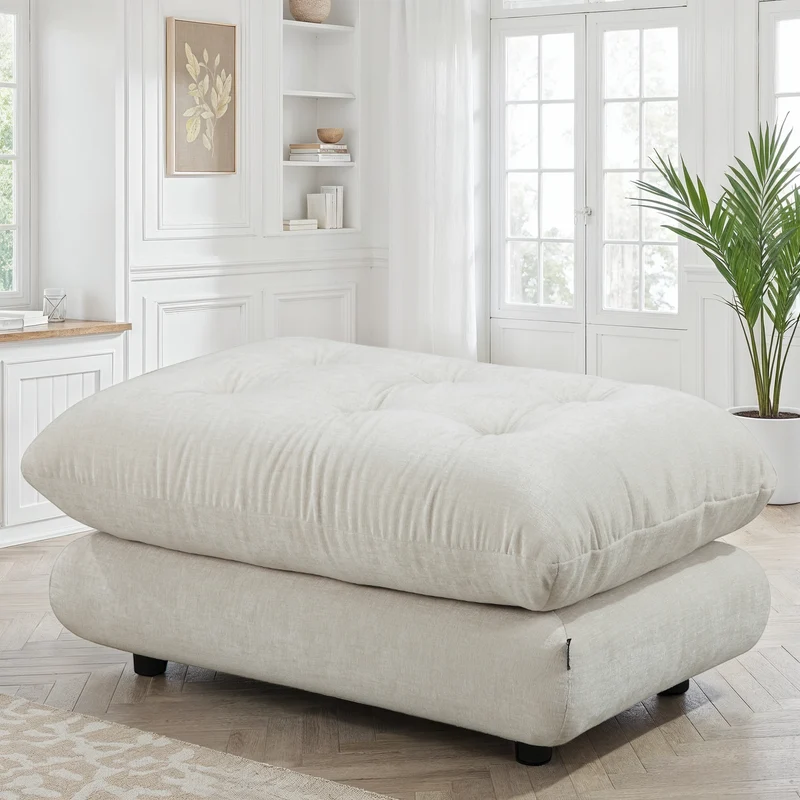 Pouf en tissu anti tache, 92x60xH45CM - MARTINA