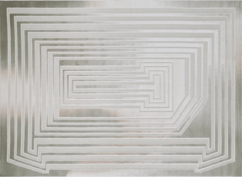 Tapis gris à motifs de lignes 200 x 290 cm PERTONA