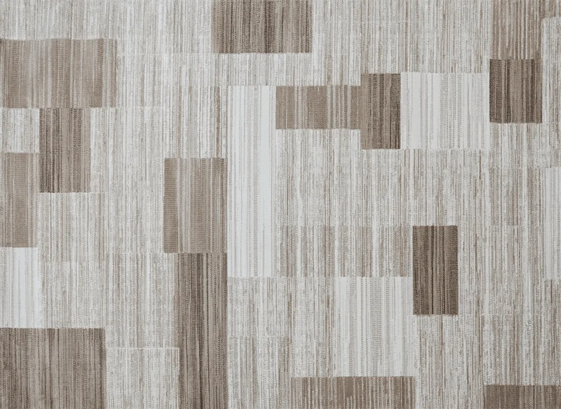 Tapis beige à motifs rectangulaires 160 x 230 cm NOMADE