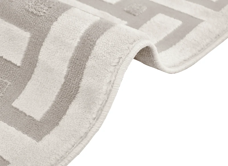 Tapis beige et gris à motifs rectangulaires 160 x 230 cm LYS