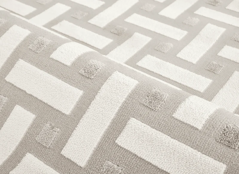 Tapis beige et gris à motifs rectangulaires 160 x 230 cm LYS