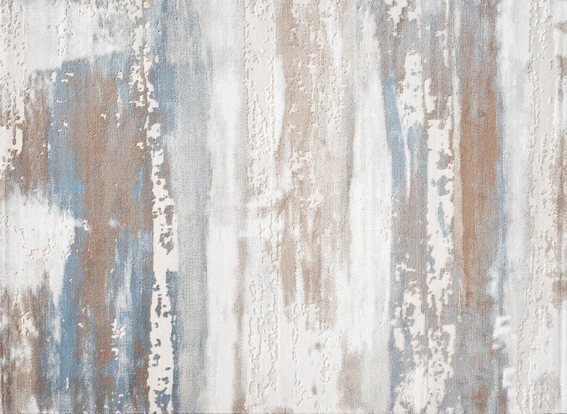 Tapis beige et bleu à motifs graphiques 160 x 230 cm MOSCOU