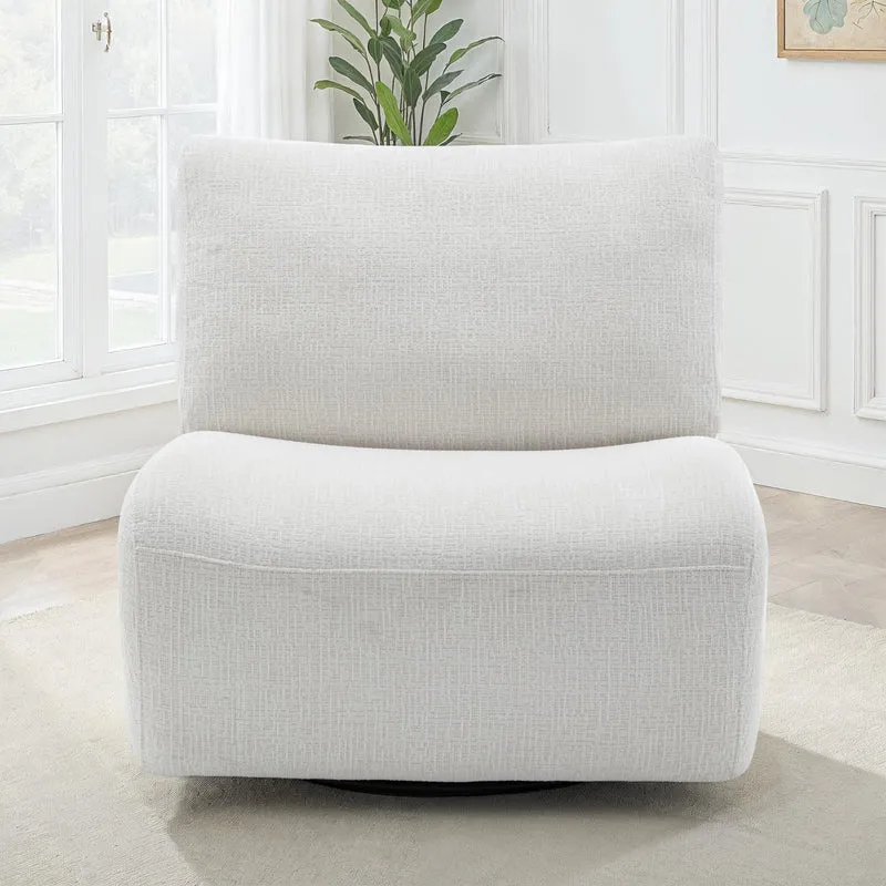 Fauteuil pivotant en tissu anti tache, 81x94xH82CM - CHARLIE