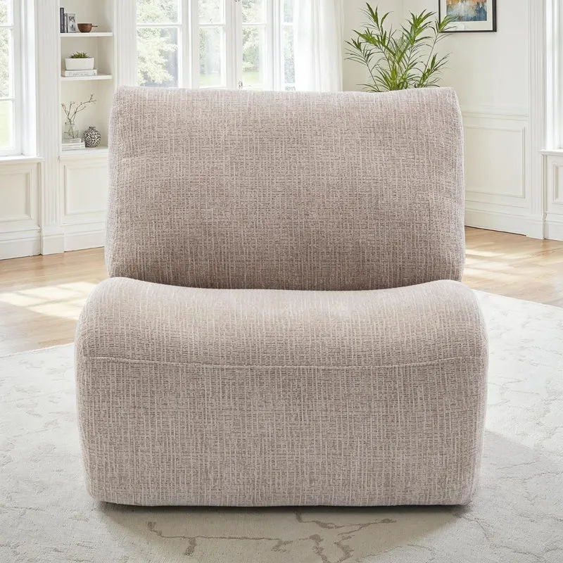 Fauteuil pivotant en tissu anti tache, 81x94xH82CM - CHARLIE