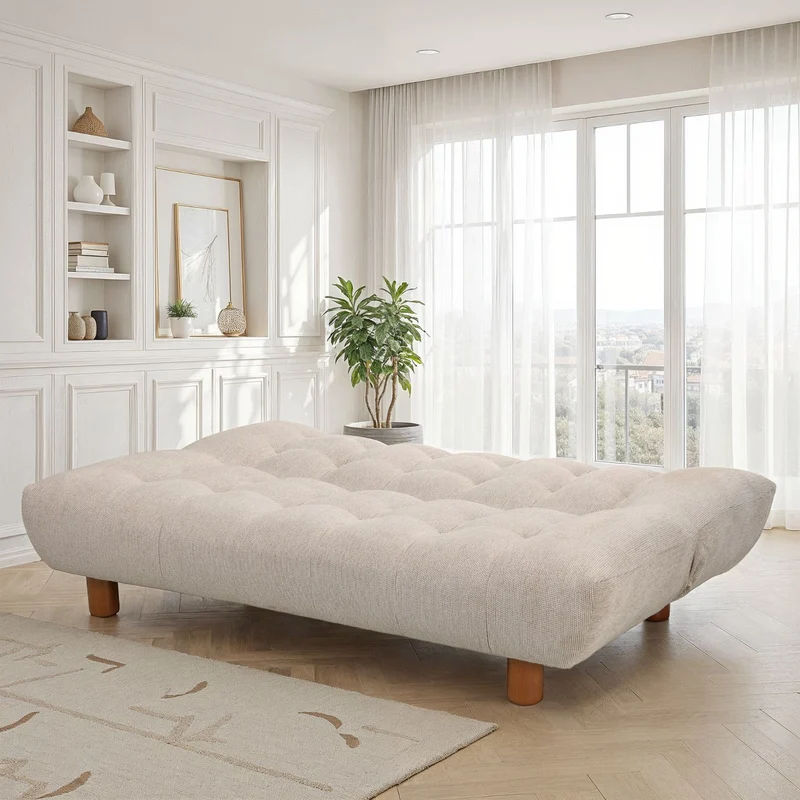 Canapé lit clic-clac convertible en tissu anti tache, 186x103xH89CM - LUCIEN