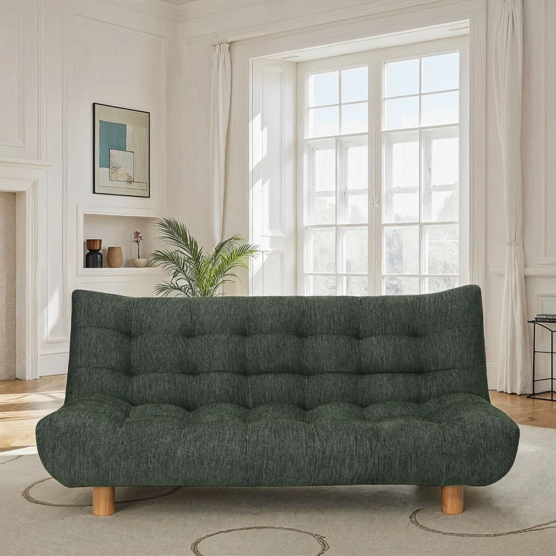 Canapé lit clic-clac convertible en tissu anti tache, 186x103xH89CM - LUCIEN