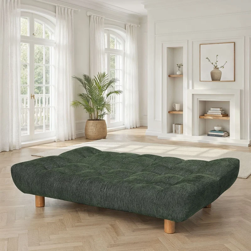 Canapé lit clic-clac convertible en tissu anti tache, 186x103xH89CM - LUCIEN