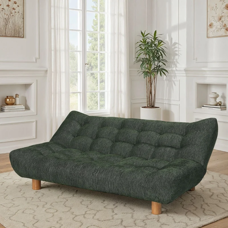 Canapé lit clic-clac convertible en tissu anti tache, 186x103xH89CM - LUCIEN