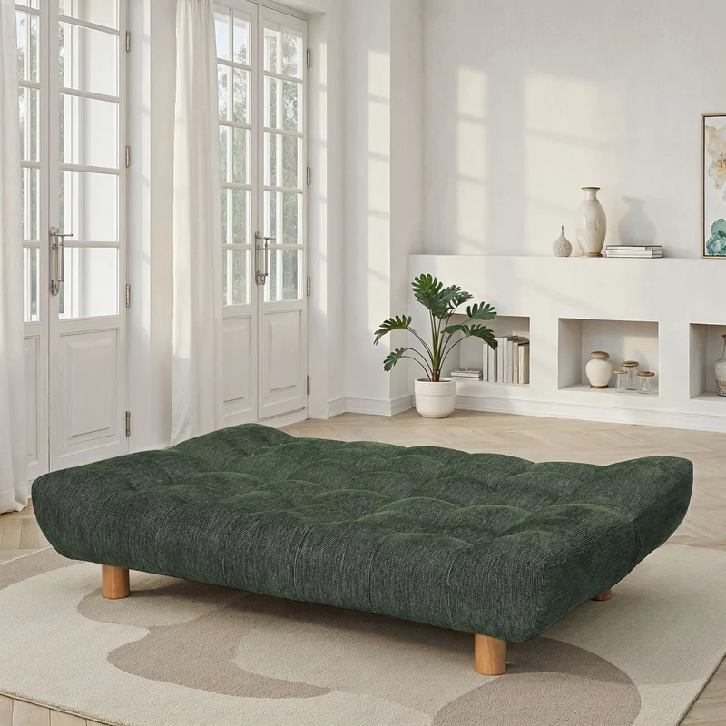 Canapé lit clic-clac convertible en tissu anti tache, 186x103xH89CM - LUCIEN