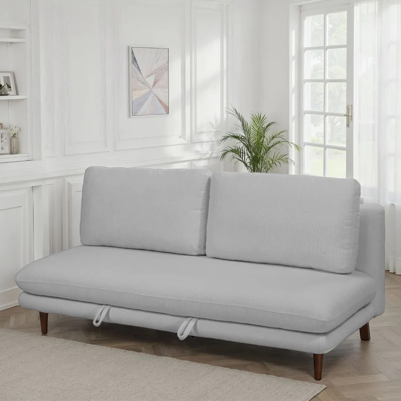 Canapé lit 3 places clic-clac en tissu anti tache, 192x94xH91CM - LUPINE
