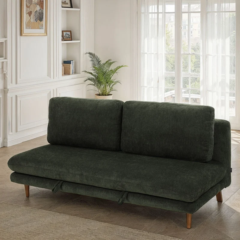 Canapé lit 3 places clic-clac en tissu anti tache, 192x94xH91CM - LUPINE
