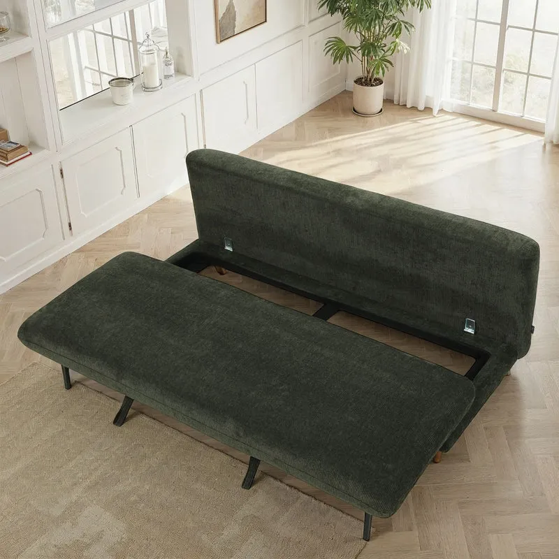Canapé lit 3 places clic-clac en tissu anti tache, 192x94xH91CM - LUPINE