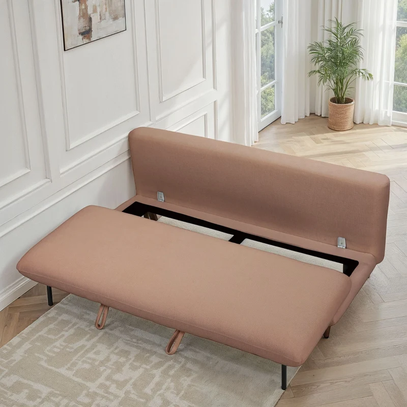 Canapé lit 3 places clic-clac en tissu anti tache, 192x94xH91CM - LUPINE