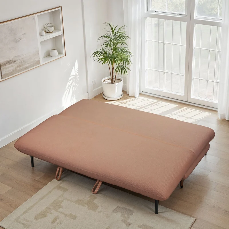 Canapé lit 3 places clic-clac en tissu anti tache, 192x94xH91CM - LUPINE