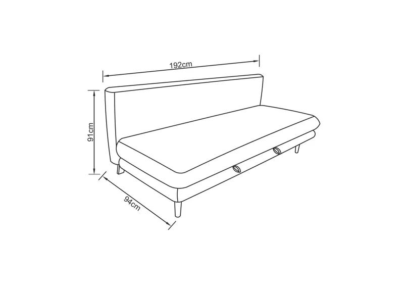 Canapé lit 3 places clic-clac en tissu anti tache, 192x94xH91CM - LUPINE