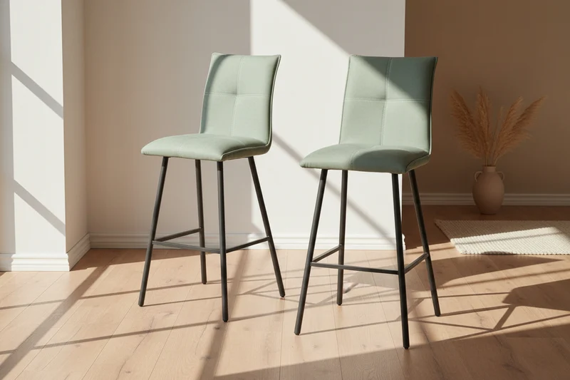 Lot de 2 chaises de bar verte - Veronica