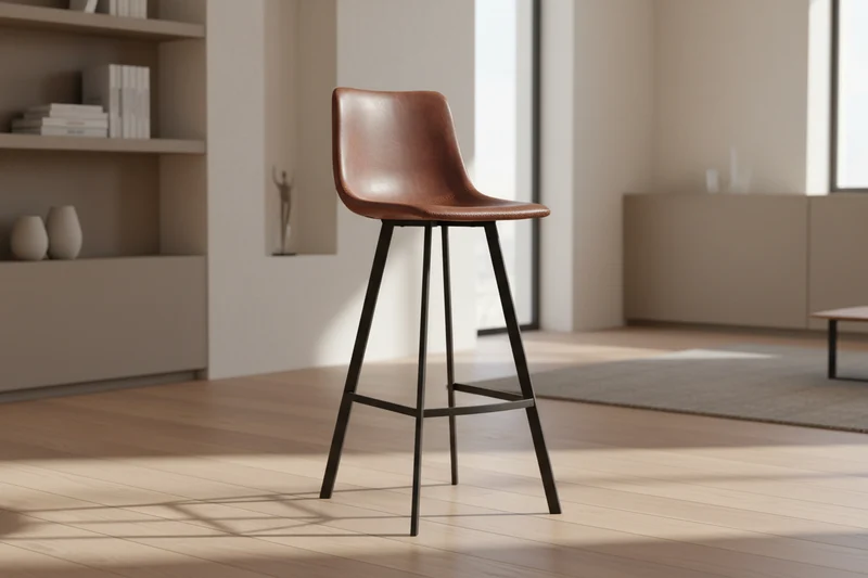 Chaise haute marron pieds métal - Ozany