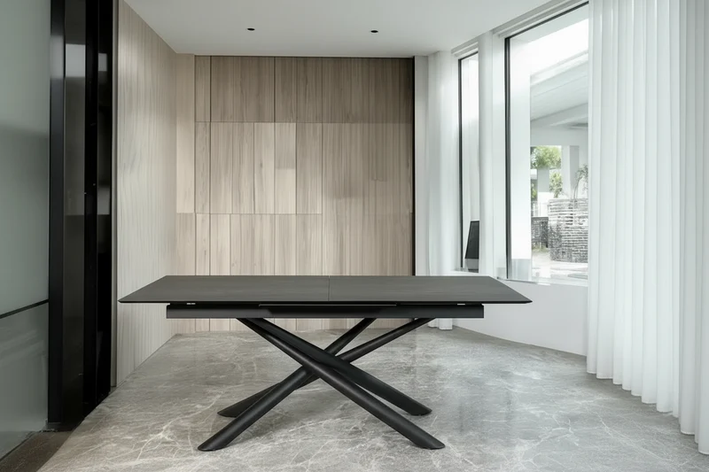 Table extensible céramique pied central - Barbara