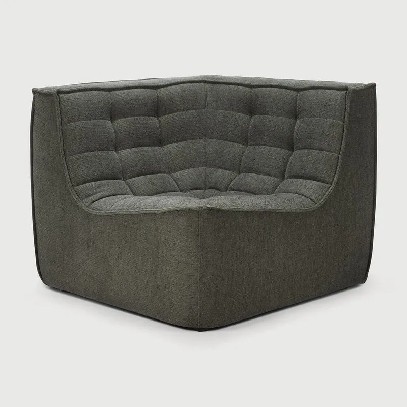 Ethnicraft Canapé Modulaire N701 - Tissu Éco (Angle Droit 90°)