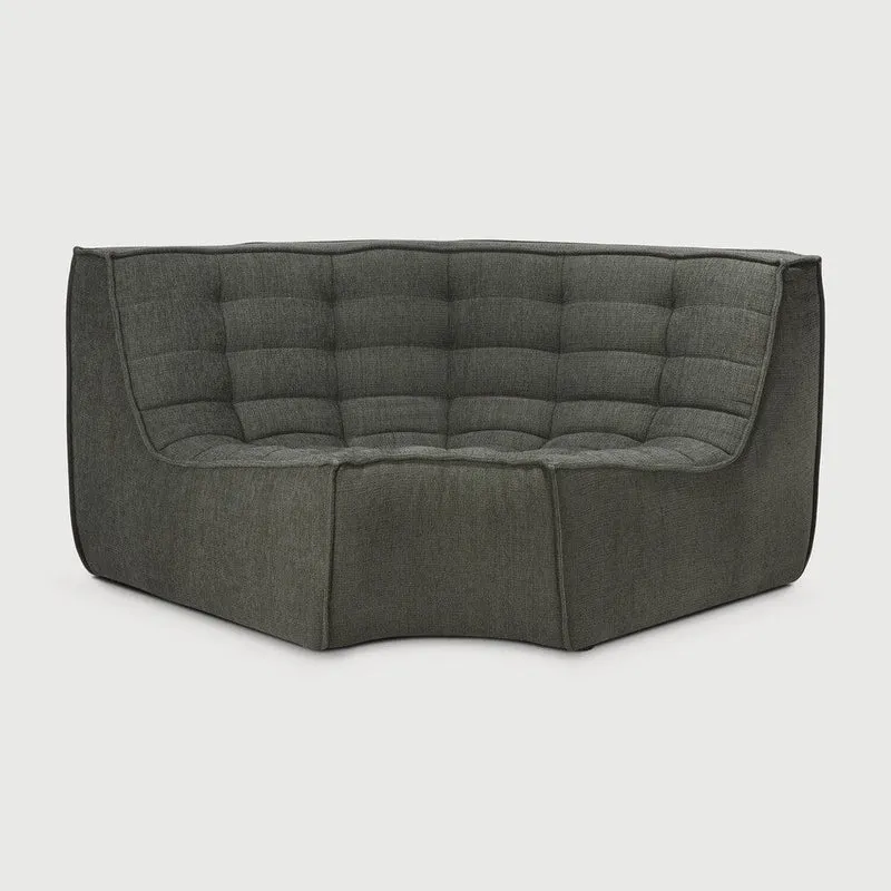 Ethnicraft Canapé Modulaire N701 - Tissu Éco (Angle Arrondi 90°)