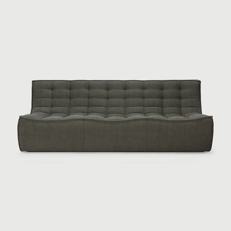 Ethnicraft Canapé Modulaire N701 - Tissu Éco (3 Places)